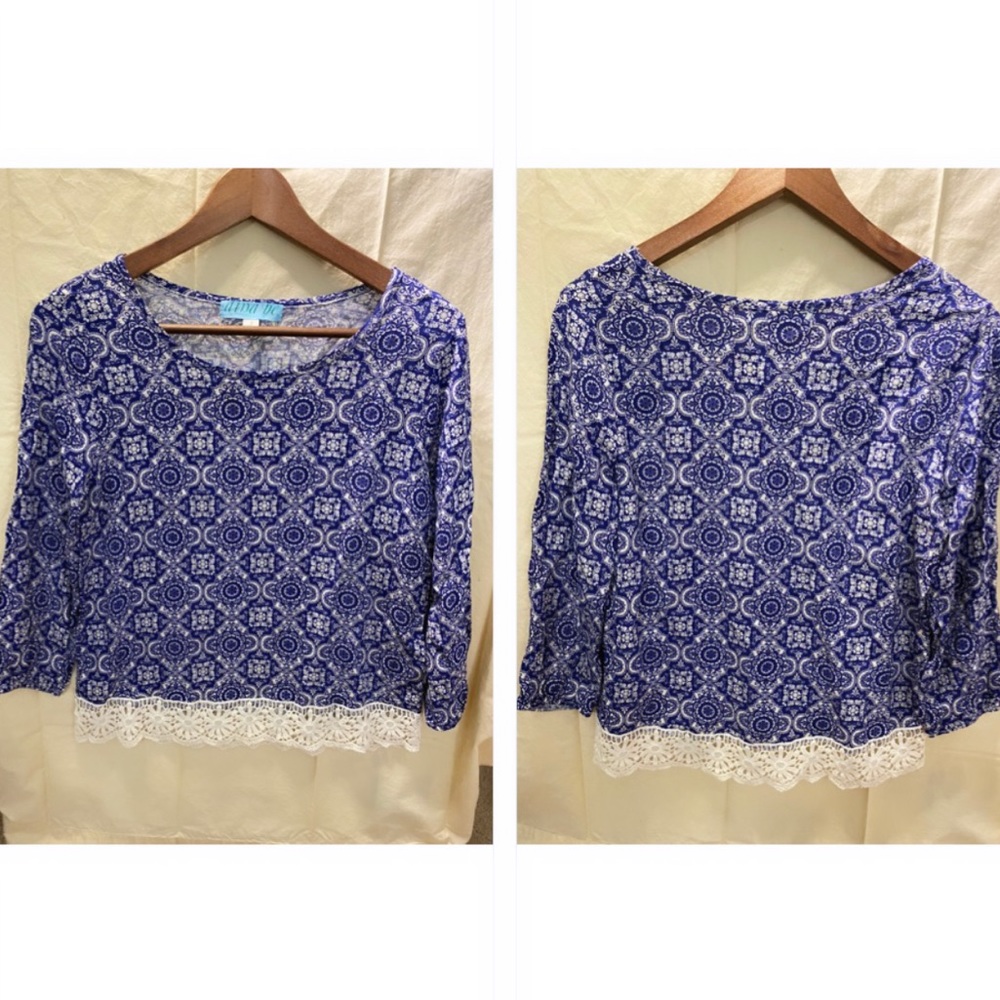 Dina Be Royal Blue Blouse Size Small